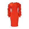 Fashion Temperament Ol Elegant Dress Plus Size Long Sleeve Dress