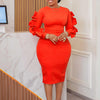 Fashion Temperament Ol Elegant Dress Plus Size Long Sleeve Dress